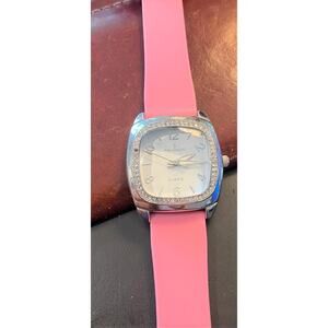 Women's 32mm Silver Tone Peugeot Watch, Crystal accents